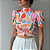 BLUSA PRINCESA GOLA ALTA TL JARDIM - Imagem 1