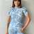 BLUSA PRINCESA GOLA ALTA TL FOLHAGEM AZUL - Imagem 1