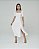 Vestido Midi Feminino Manga Curta c/ Fenda Off White - Imagem 1