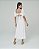 Vestido Midi Feminino Manga Curta c/ Fenda Off White - Imagem 3