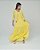 Vestido Longo Feminino Franzido Amarelo - Imagem 3