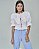 Camisa Cropped Romântica Off White - Imagem 1