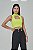 Cropped Feminino em Malha Canelada Verde Limão - Imagem 1