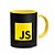 Caneca Dev JS JavaScript - Dark B-yellow - Imagem 1
