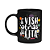 Caneca Vibes - É vish atrás de eita - Preta - Imagem 1
