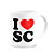 Caneca I Love SC - Santa Catarina - 325ml - branca - Imagem 2