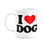 Caneca I Love Dog - Eu amo cachorro - 325ml - branca - Imagem 1