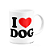 Caneca I Love Dog - Eu amo cachorro - 325ml - branca - Imagem 2
