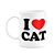 Caneca I Love Cat - Eu amo gato - 325ml - branca - Imagem 1