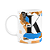 Caneca do Pai - Inicial do nome letra K - Bg-blue - Imagem 1