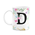 Caneca Floral - Inicial do nome letra D - 325ml - Imagem 1