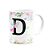 Caneca Floral - Inicial do nome letra D - 325ml - Imagem 2