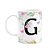 Caneca Floral - Inicial do nome letra G - 325ml - Imagem 1