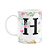 Caneca Floral - Inicial do nome letra H - 325ml - Imagem 1