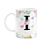Caneca Floral - Inicial do nome letra I - 325ml - Imagem 1