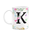 Caneca Floral - Inicial do nome letra K - 325ml - Imagem 1