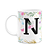 Caneca Floral - Inicial do nome letra N - 325ml - Imagem 1