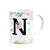 Caneca Floral - Inicial do nome letra N - 325ml - Imagem 2