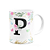 Caneca Floral - Inicial do nome letra P - 325ml - Imagem 2