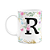 Caneca Floral - Inicial do nome letra R - 325ml - Imagem 1