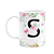 Caneca Floral - Inicial do nome letra S - 325ml - Imagem 1
