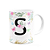 Caneca Floral - Inicial do nome letra S - 325ml - Imagem 2