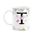 Caneca Floral - Inicial do nome letra T - 325ml - Imagem 1