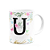 Caneca Floral - Inicial do nome letra U - 325ml - Imagem 2