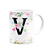 Caneca Floral - Inicial do nome letra V - 325ml - Imagem 2