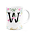 Caneca Floral - Inicial do nome letra W - 325ml - Imagem 2