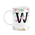 Caneca Floral - Inicial do nome letra W - 325ml - Imagem 1