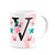 Caneca Butterfly - Inicial letra V - 325ml - Imagem 2