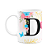 Caneca Floral Garden - Inicial do nome letra D - 325ml - Imagem 1