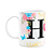 Caneca Floral Garden - Inicial do nome letra H - 325ml - Imagem 1
