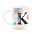 Caneca Floral Garden - Inicial do nome letra K - 325ml - Imagem 1