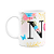 Caneca Floral Garden - Inicial do nome letra N - 325ml - Imagem 1