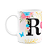 Caneca Floral Garden - Inicial do nome letra R - 325ml - Imagem 1