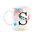 Caneca Floral Garden - Inicial do nome letra S - 325ml - Imagem 1
