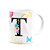 Caneca Floral Garden - Inicial do nome letra T - 325ml - Imagem 2