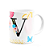 Caneca Floral Garden - Inicial do nome letra V - 325ml - Imagem 2