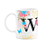 Caneca Floral Garden - Inicial do nome letra W - 325ml - Imagem 1