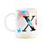 Caneca Floral Garden - Inicial do nome letra X - 325ml - Imagem 1