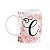 Caneca Floral Religiosa - Inicial do nome letra C - 325ml - Imagem 1