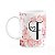 Caneca Floral Religiosa - Inicial do nome letra F - 325ml - Imagem 1