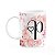 Caneca Floral Religiosa - Inicial do nome letra P - 325ml - Imagem 1