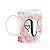 Caneca Floral Religiosa - Inicial do nome letra V - 325ml - Imagem 1