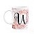 Caneca Floral Religiosa - Inicial do nome letra W - 325ml - Imagem 1