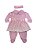Macacão Bebê em Algodão com Vestido em Renda e Laço - 3 Peças - Imagem 1
