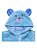 Macacão Infantil Zíper Em Plush Com Capuz Urso Azul Bebê - Imagem 2