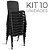 Cadeira Plástica Fixa Kit 10 A/E Preto Lara - Imagem 1